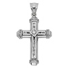Medium Round & Baguette CZ Medium Cross Pendant in 14K White Gold thumb 1