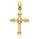 Small CZ Rope Cross Pendant in 14K Yellow Gold thumb 1