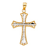 Small Fancy Patonce Cross Pendant in 14K TwoTone Gold thumb 1
