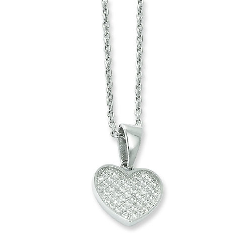 Elliot Skye Micro Pave CZ Heart Pendant Slide 0