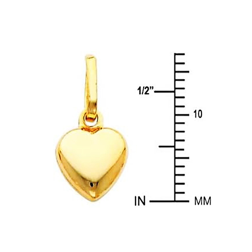 Petite Classic Heart Pendant in Solid 14K Yellow Gold Slide 1
