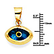 Blue Evil Eye Charm Pendant in 14K Yellow Gold - Mini thumb 1