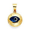 Diamond-Cut Round Evil Eye Charm Pendant - Petite thumb 0