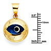 Diamond-Cut Round Evil Eye Charm Pendant - Petite thumb 1