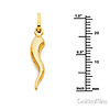 Small Cornicello Italian Horn Pendant in 14K Yellow Gold thumb 1