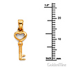 Antique-Style Key to My Heart Pendant in 14K Yellow Gold - Mini thumb 1