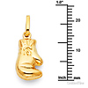 Single Boxing Glove Charm Pendant in 14K Yellow Gold - Petite thumb 1