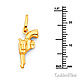 Pistol Charm Pendant in 14K Yellow Gold - Petite thumb 1