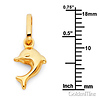 Flipping Dolphin Charm Pendant in 14K Yellow Gold - Mini thumb 1