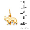 Mini Trumpeting Elephant Charm Necklace with Cable Chain - 14K Yellow Gold 16-20in thumb 1