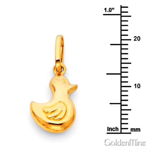 Lucky Duck Charm Pendant in 14K Yellow Gold - Mini Slide 1