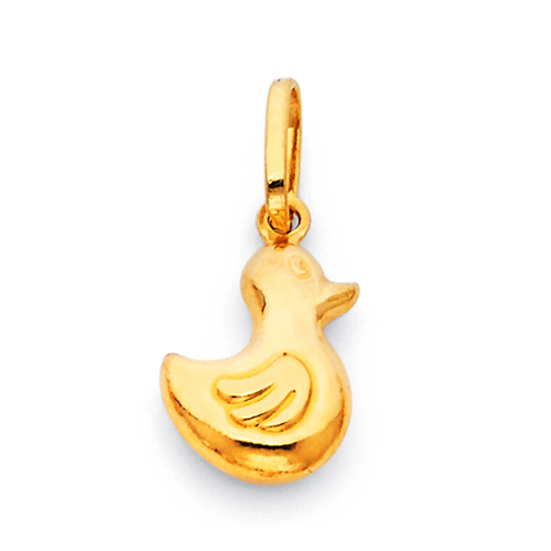 Lucky Duck Charm Pendant in 14K Yellow Gold - Mini Slide 0