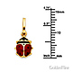 Red & Black Ladybug Charm Pendant in 14K Yellow Gold - Petite thumb 2