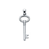 Vintage-Style Oval Key Pendant in 14K White Gold - Small thumb 0