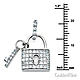 Micropave CZ-Filled Lock & Key Pendant in 14K White Gold - Petite thumb 1