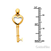 Key to My Heart Small Pendant Necklace with Snail Chain - 14K Yellow Gold thumb 1