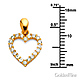 Classic CZ Open Heart Charm Pendant in 14K Yellow Gold - Mini thumb 1