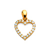 Classic CZ Open Heart Charm Pendant in 14K Yellow Gold - Mini thumb 0