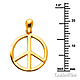 Classic Peace Sign Charm Pendant in 14K Yellow Gold - Petite thumb 1