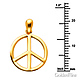 Peace Sign Charm Necklace with Oval Cable Chain - 14K Yellow Gold 16-22in thumb 1