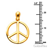Peace Sign Charm Necklace with Oval Cable Chain - 14K Yellow Gold 16-22in thumb 1
