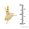 CZ Arabesque En Pointe Ballerina Pendant in 14K Yellow Gold - Small thumb 1
