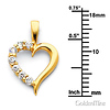 CZ Open Journey Heart Pendant Necklace with Cable Chain - 14K Yellow Gold 16-22in thumb 1