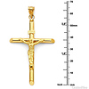 Extra-Large Rod Crucifix Pendant in 14K Yellow Gold - Classic thumb 1