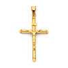 Medium Rod Crucifix Pendant in 14K Yellow Gold - Classic thumb 0