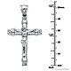 Large Trinity CZ Crucifix Pendant in 14K White Gold thumb 1