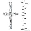 Large Trinity CZ Crucifix Pendant in 14K White Gold thumb 1