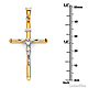 Large Rod Crucifix Pendant in 14K Two-Tone Gold - Classic 42mm thumb 2