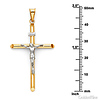 Large Rod Crucifix Pendant in 14K Two-Tone Gold - Classic 42mm thumb 2