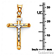 Small Rod Crucifix Pendant in 14K Two-Tone Gold - Classic thumb 2