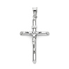 Medium Rod Crucifix Pendant in 14K White Gold - Classic thumb 0