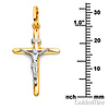 Small Tapered Crucifix Pendant in 14K Two-Tone Gold - Classic 25mm H thumb 1