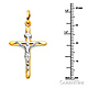 Small Tapered Crucifix Pendant in 14K Two-Tone Gold - Classic 32mm H thumb 1