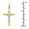 Small Tapered Crucifix Pendant in 14K Two-Tone Gold - Classic 32mm H thumb 1