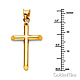Small Slanted-Edge Cross Necklace with Figaro Chain - 14K Yellow Gold (16-24in) thumb 1
