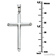 Large Rod Cross Pendant in 14K White Gold - Classic thumb 1