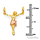 Petite Floating Jesus Body Crucifix Pendant in 14K Two-Tone Gold thumb 1