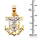 Small Heart Mariner's Cross Anchored Crucifix Pendant in 14K Two-Tone Gold thumb 1