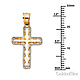 Small Fancy Milgrain Cross Pendant in  14K Two-Tone Gold thumb 2