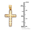Small Fancy Milgrain Cross Pendant in  14K Two-Tone Gold thumb 2