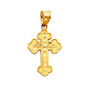 Small Greek Orthodox Cross Pendant - 14K Yellow Gold thumb 0