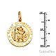 Saint Christopher Round Medal Pendant in 14K Yellow Gold 20mm thumb 2