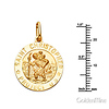 Small St. Christopher Medal Necklace with Braided Wheat Chain - 14K Yellow Gold (16-22in) thumb 1