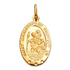 St. Christopher Oval Medal Necklace with Diamond-Cut Chain - 14K Yellow Gold (16-24in) thumb 1