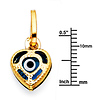 Heart Evil Eye Pendant Charm in 14K Yellow Gold - Mini thumb 1