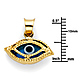 Milgrain Evil Eye Charm Pendant in 14K Yellow Gold - Mini thumb 1